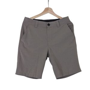 Prana Men's Gray Tan Flat Front Shorts, 30